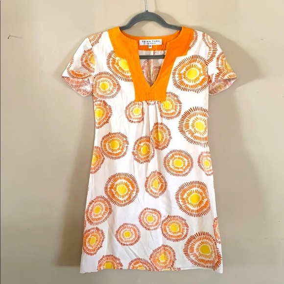 Trina Turk Los Angeles Orange Silk Blend Dress - Picture 2 of 9